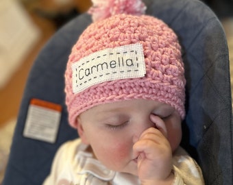 Personalized Toddler Hat, Newborn Baby Hat, Monogrammed Baby Beanie, Winter Hat, Baby Hat with Name, Embroidered Beanie, Preemie Hat, NICU