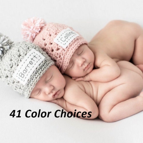 Personalized Newborn Hats for Twins 
