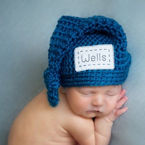 Personalized Newborn Knot Hat, Newborn Name Hat, Newborn Monogram Hat, Newborn Baby Gift, Newborn Props, Monogrammed Baby Hat, Hospital Hat image 1