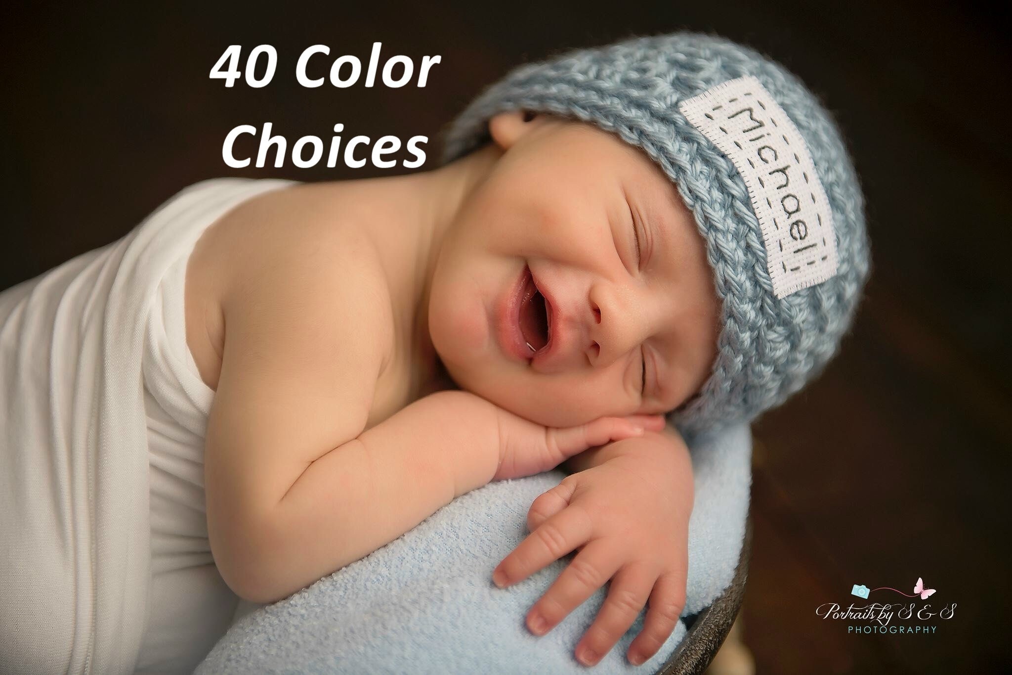 embroidered newborn hat