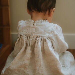 Linen dress girl, baby girl linen dress, ruffle collar dress, 1st birthday dress, girls linen clothing MADE IN AUSTRALIA image 4