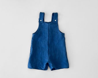 Linen romper kids, shortie overalls, gender neutral linen clothes, toddler linen clothes, boys overalls, shortie romper - 1-4yrs