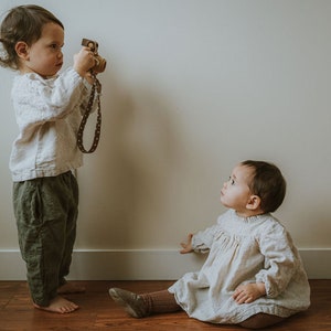 Linen dress girl, baby girl linen dress, ruffle collar dress, 1st birthday dress, girls linen clothing MADE IN AUSTRALIA image 5