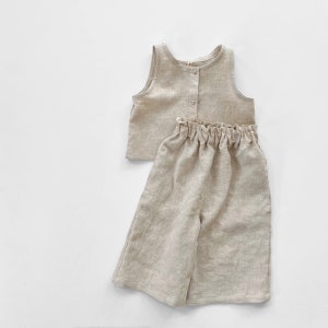 Kids linen tank top, linen top made in Australia, linen vest, kids tank top, baby linen clothes, gender neutral linen summer clothes image 6