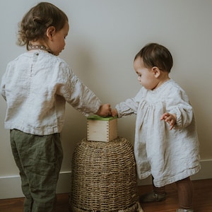 Linen dress girl, baby girl linen dress, ruffle collar dress, 1st birthday dress, girls linen clothing MADE IN AUSTRALIA image 7