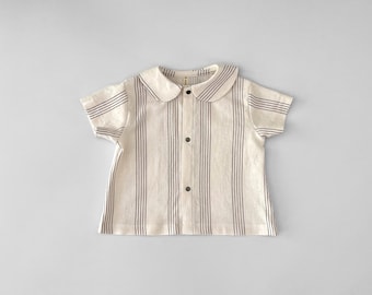 Kids linen shirt, baby linen shirt, baby linen clothes, toddler linen top - sizes 0-6yrs