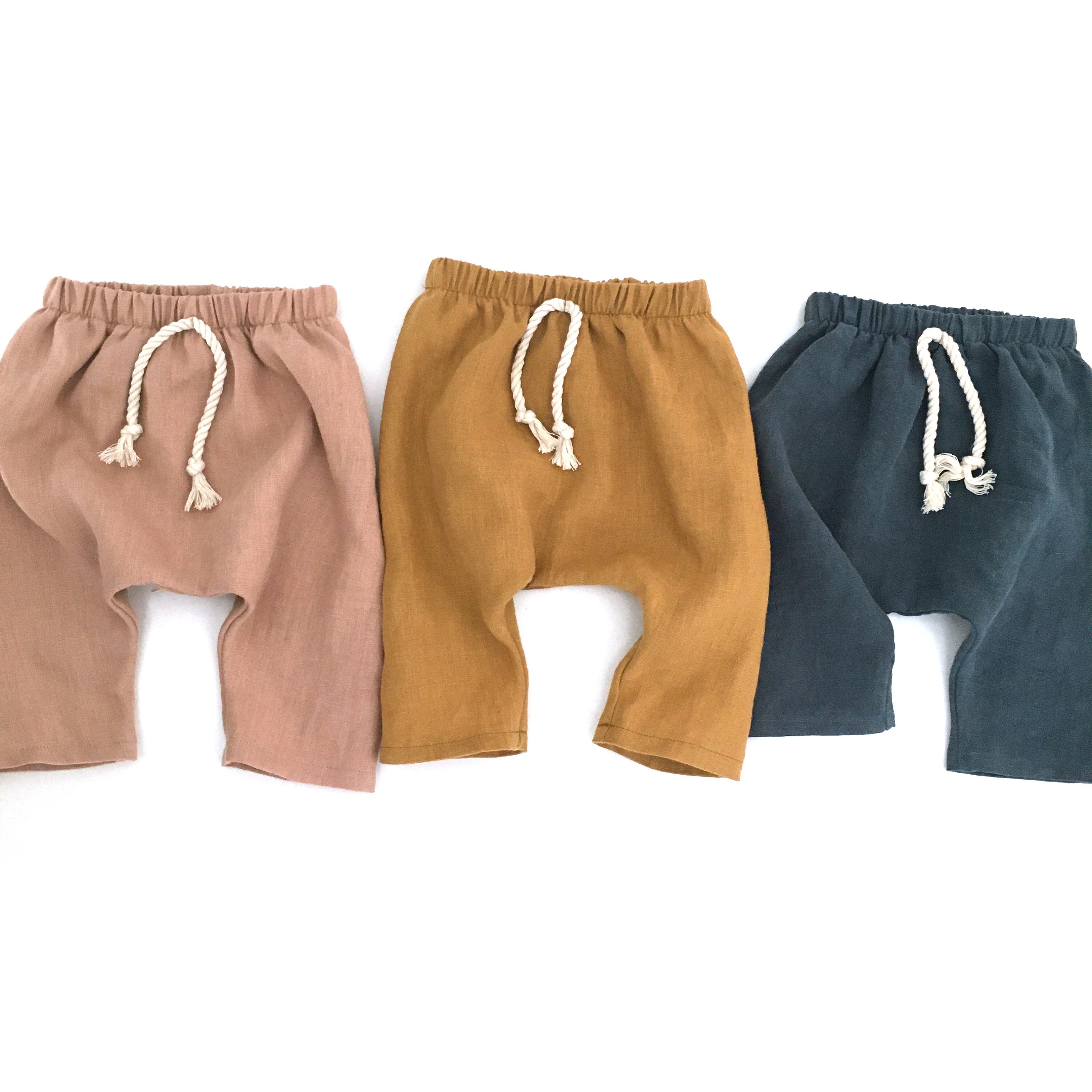 Kids linen pants baby linen clothes mustard harem pants Etsy