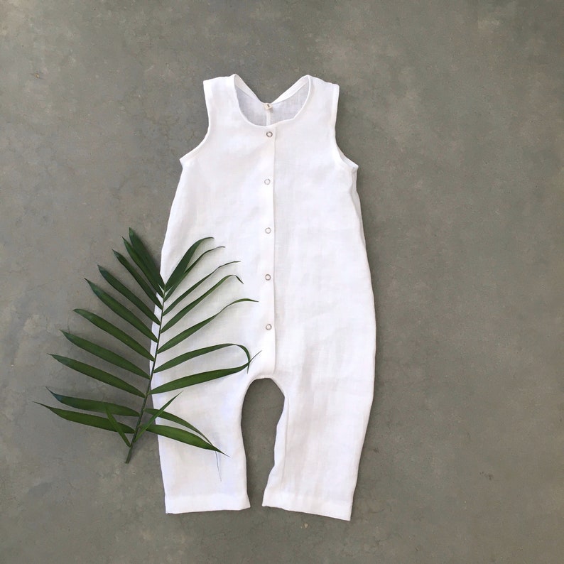 Linen romper white baby romper linen overalls summer Etsy