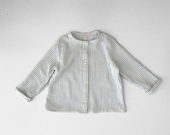 Chemise en mousseline pour enfants, chemise en double gaze bio, chemise en mousseline pour bébé, chemise carrée bio, vêtements bio pour bébé, t-shirt surdimensionné pour enfants