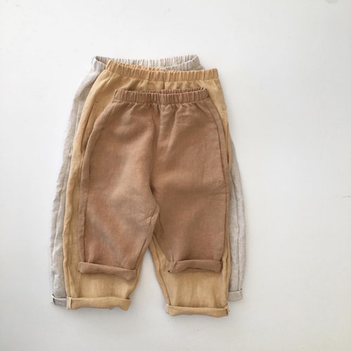 Kids Linen Pants With Pockets Baby Harem Pants Children - Etsy