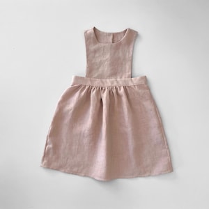 Vestito grembiule in lino per bambine, grembiule per neonata, vestito grembiule per bambina, vestiti in lino per bambine, vestito in lino per bambine, vestiti in lino per bambine - 6 mesi-6 anni