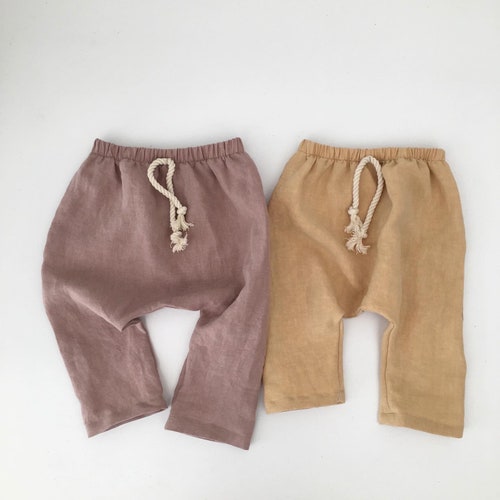 Baby/kids Linen Harem Pants Trousers Summer Trousers Etsy