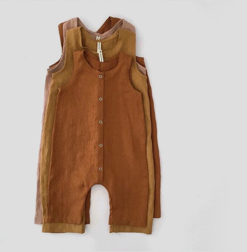 Linen romper white baby romper linen overalls summer Etsy