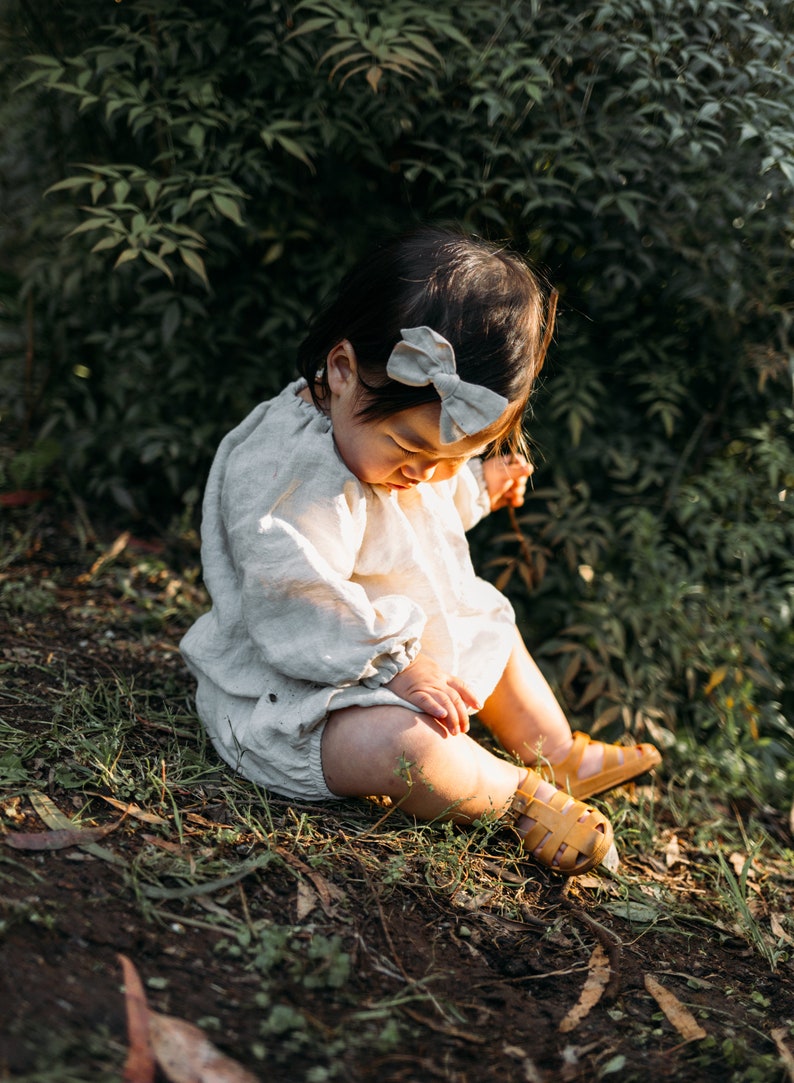 Linen Romper, Baby Bubble Romper, Linen Jumpsuit, Newborn Linen Romper