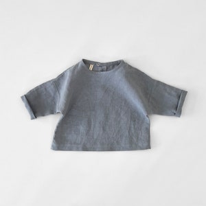 Linen shirt kids, baby linen shirt, gender neutral linen clothes, organic baby clothes, oversized kids t-shirt - sizes 2-6yrs