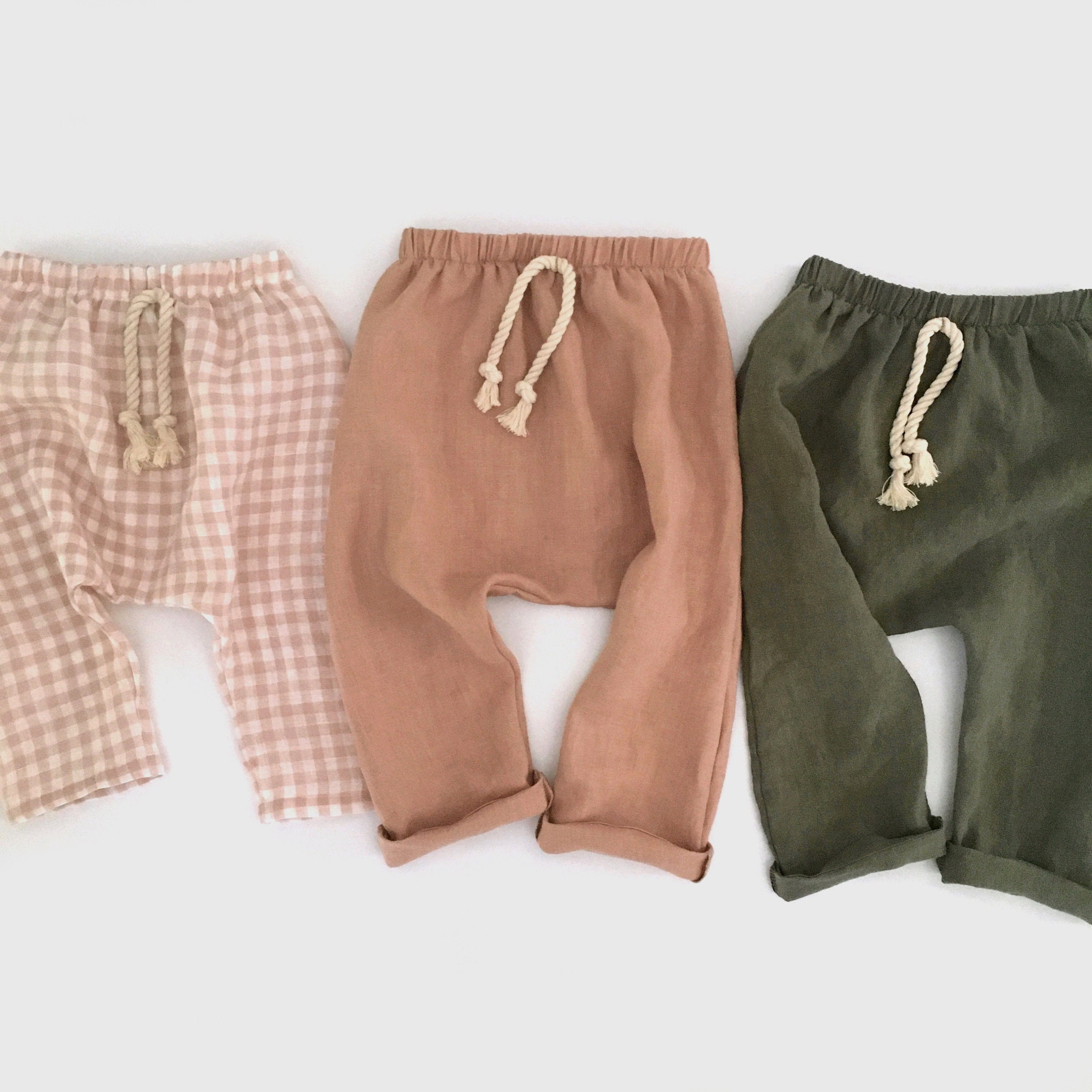 Kids linen pants baby linen clothes baby harem pants gender Etsy