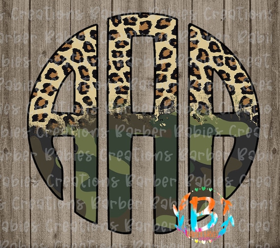Full Alpha Set - Camouflage - Camo w/ Cheetah Fade - Circle Monogram - 26 High Def Files - Access via OneDrive - Cheetah