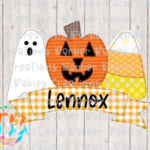 Ready to Press - Sublimation Transfer - Little Boys - Halloween Trio - Custom - Ghost/Pumpkin/Candy Corn