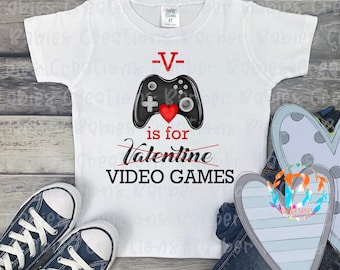 Ready to Press - Sublimation Transfer - V is for Video Games - Controller - Valentine's Day Design - Little Boys