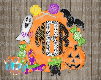Ready to Press - Sublimation Transfer - Halloween - All Things Halloween - Halloween Theme Monogram - Custom Print