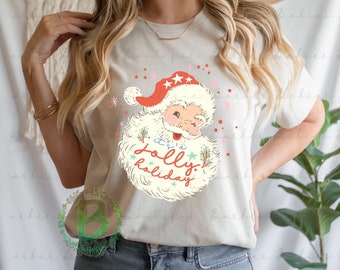 Ready to Press - Sublimation Transfer - It's a Jolly Holiday - Vintage Santa - Winking - Christmas Season - Holiday Cheer