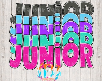Ready to Press - Sublimation Transfer - Junior - Colorful/Stacked - High School