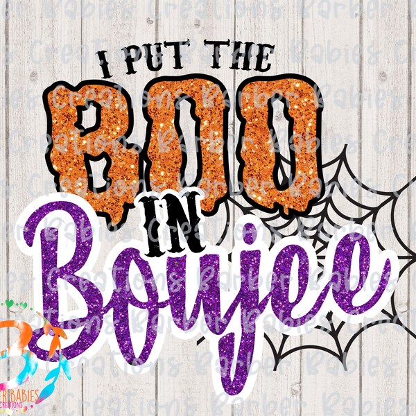 Ready to Press - Sublimation Transfer - I Put the Boo in Boujee - Halloween - Purple/Black/Orange/Green