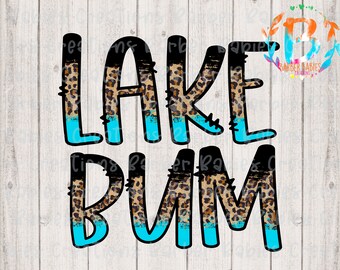 Ready to Press - Sublimation Transfer - Lake Bum - Aqua/Black/Cheetah