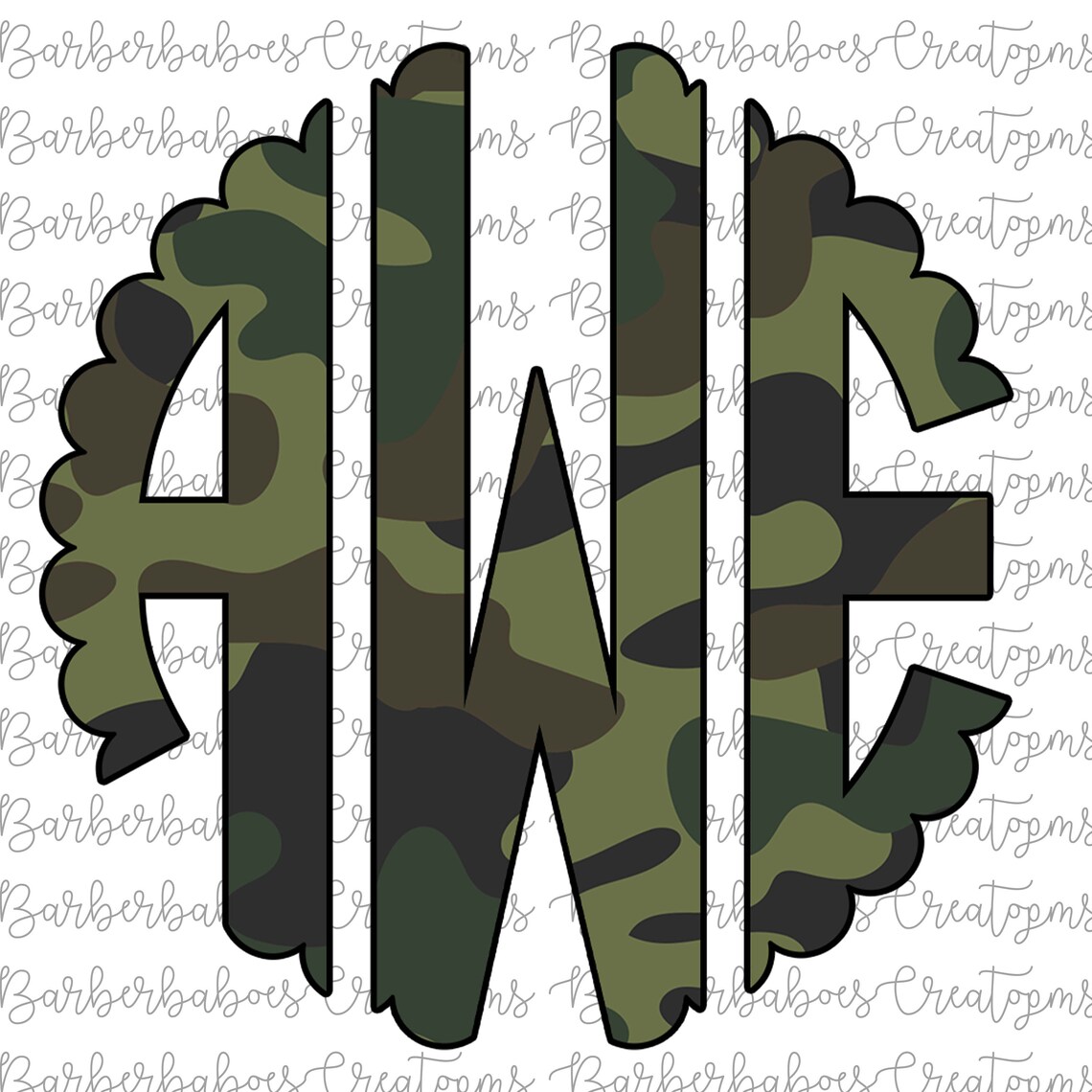 PNG Camouflage Monogram Custom Etsy