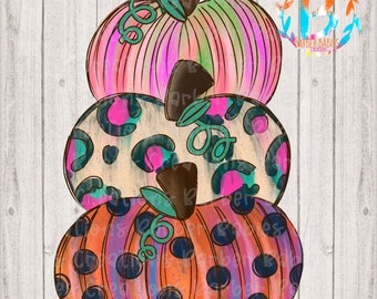 Ready to Press - Sublimation Transfer - Pumpkin Trio - Stacked Pumpkins - Polka Dots - Cheetah - Leopard - Fall