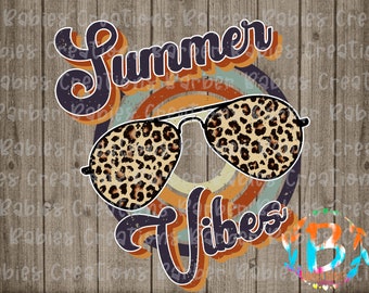 Ready to Press - Sublimation Transfer - Summer Vibes - Retro - Cheetah Glasses