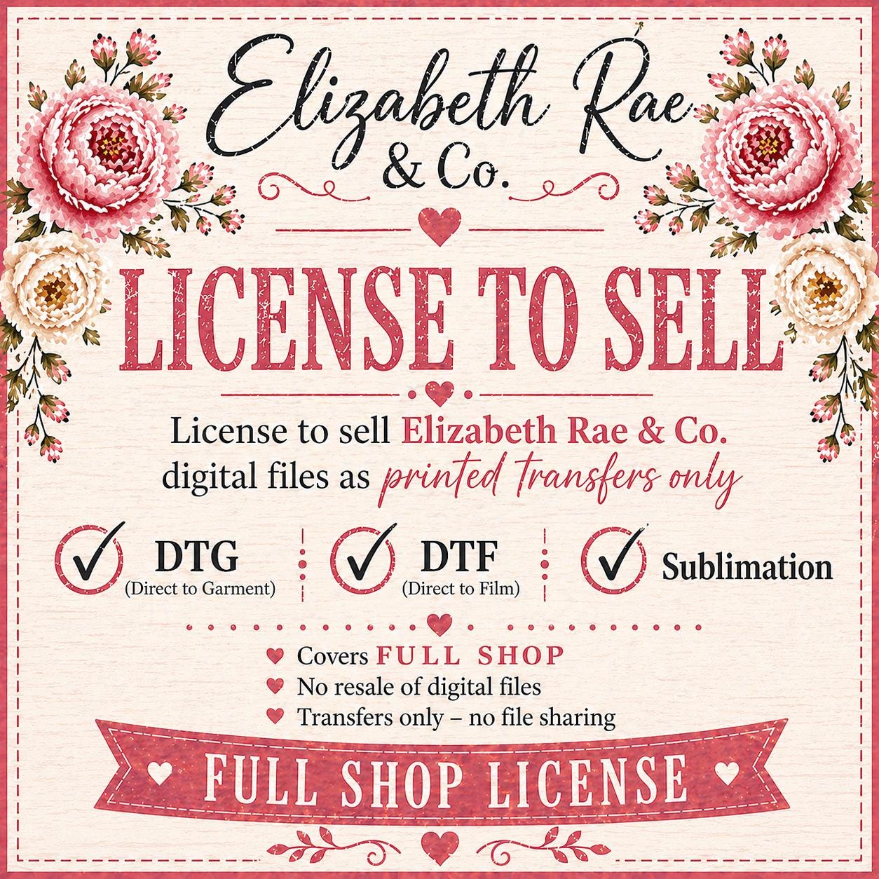 Elizabeth Rae & Co. Full Shop License – Unlimited Printed Transfers ...