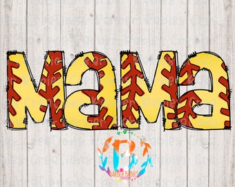 Ready to Press - Sublimation Transfer - Mama - Softball/Cheetah - Customs - Sports Mama - Sports - Softball - Doodle Letters