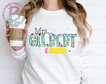 Ready to Press - Sublimation Transfer - Mrs. Miss Ms- Teacher Life - Custom - Pencil - School Supplies - Teachers - Back to School