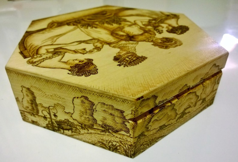 Wood Burning Jewelry / Keepsake / Trinket Box Etsy Ireland