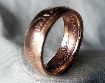 Hand Made Coin Ring - States of Jersey 1911 One Twelfth of a Shilling - Size U / 20mm