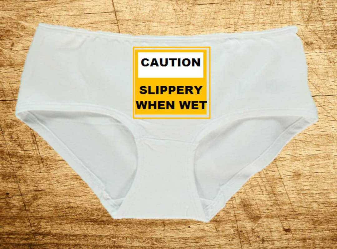 Personalized Women's Underwear Knickers Panties caution Slippery When Wet  Novelty Gift Wedding Favour Birthday Present Lingerie 
