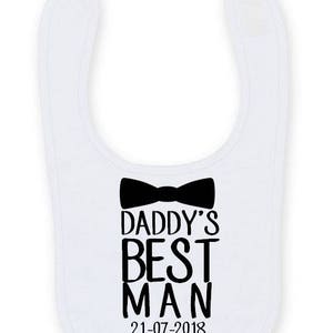 Daddy's Best Man Baby Bib, Cute Wedding Baby Easy Fasten Bib Bow Tie