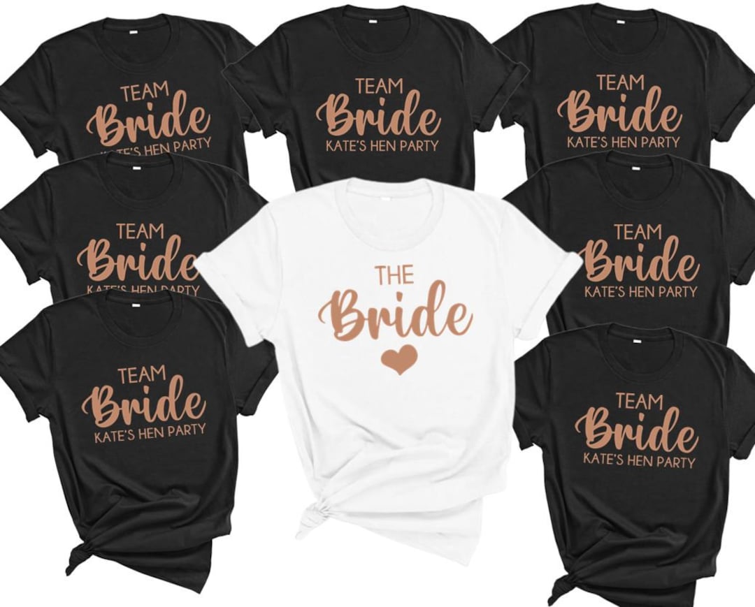 Personalised Hen Party T Shirts, Hen Party Shirts, Team Bride T Shirt, Bachelorette Party Shirts