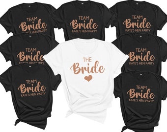 Personalised Hen Party T Shirts, Hen Party Shirts, Team Bride T Shirt, Bachelorette Party Shirts, Bachelorette Shirts, Hen Night Tees