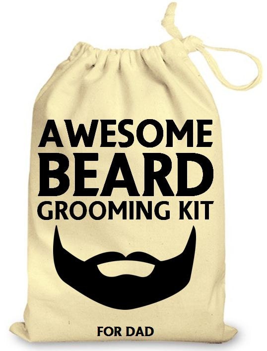 Personalised Awesome Beard Grooming Kit Drawstring Bag Birthday Gift Cotton Bags