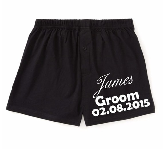 Personalised Men's Funny Boxer Shorts Personalized Groom With Date
