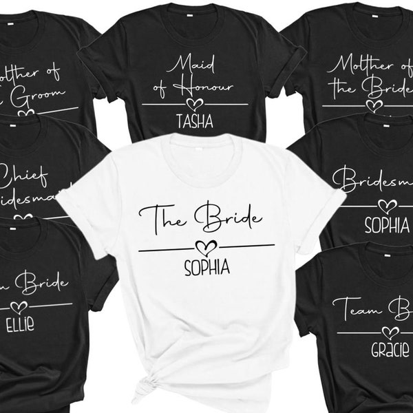 Bachelorette Party Shirts, Bride Gift Team Bride Shirt, Hen Party Wedding Party Tshirt, Personalised Hen Party T Shirts, Bridal Party Shirts