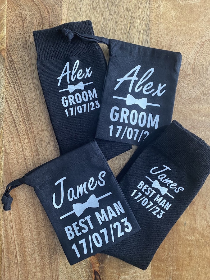 Luxury Wedding Socks, Socks For The Wedding Party, Luxury Gift Bag, Socks & Gift Bag, Wedding Gifts, Groom, Groomsman, Usher image 2