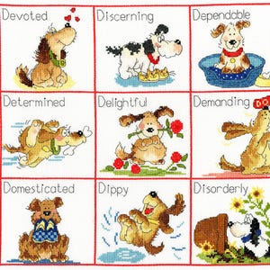 Dog Cross Stitch Kit, It's A Dog's Life, Margaret Sherry, Cute Sewing Needlework Embroidery