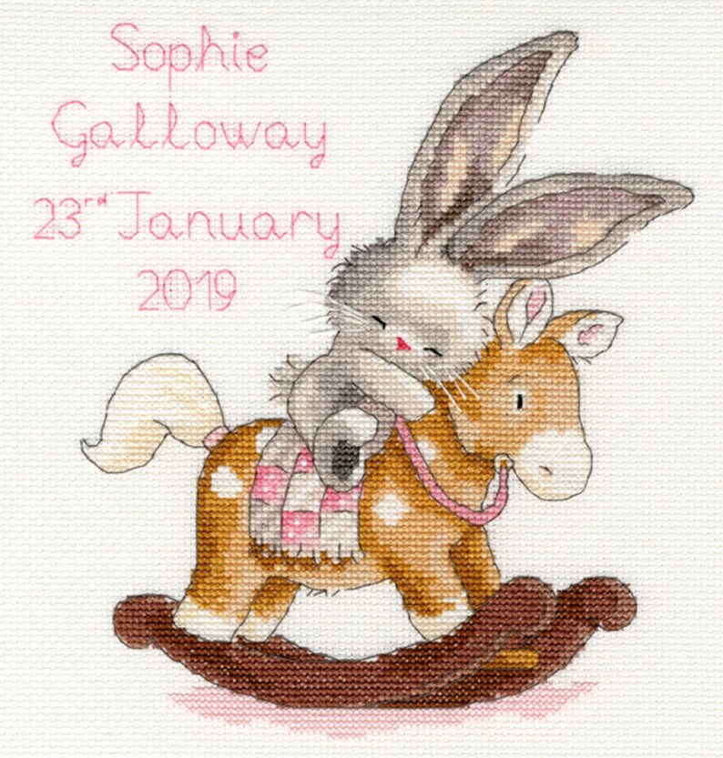 New Baby Cross Stitch Kit Bothy Threads Rock A Bye Bunni Etsy