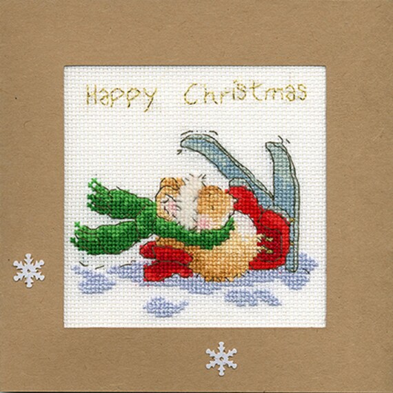 Bothy Threads Under The Mistletoe Cross Stitch Christmas Card Kit