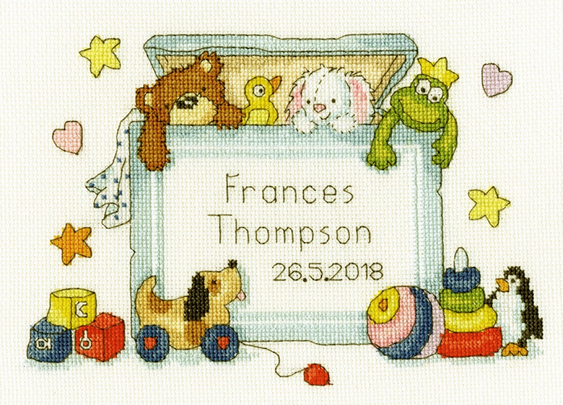 New Baby Cross Stitch Kit by Bothy Threads Toy Box Birth Etsy