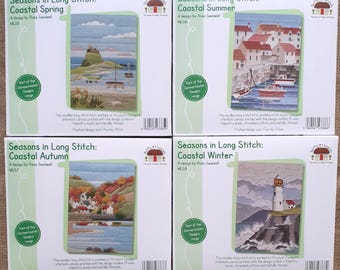 Coastal Seasons Long Stitch Kit, Spring Summer Autumn Winter, Bothy Threads Sewing Needlework Kit