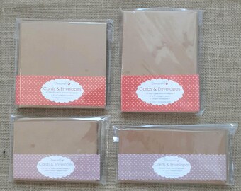 Kraft Brown Card Blanks and Envelopes - Various Sizes